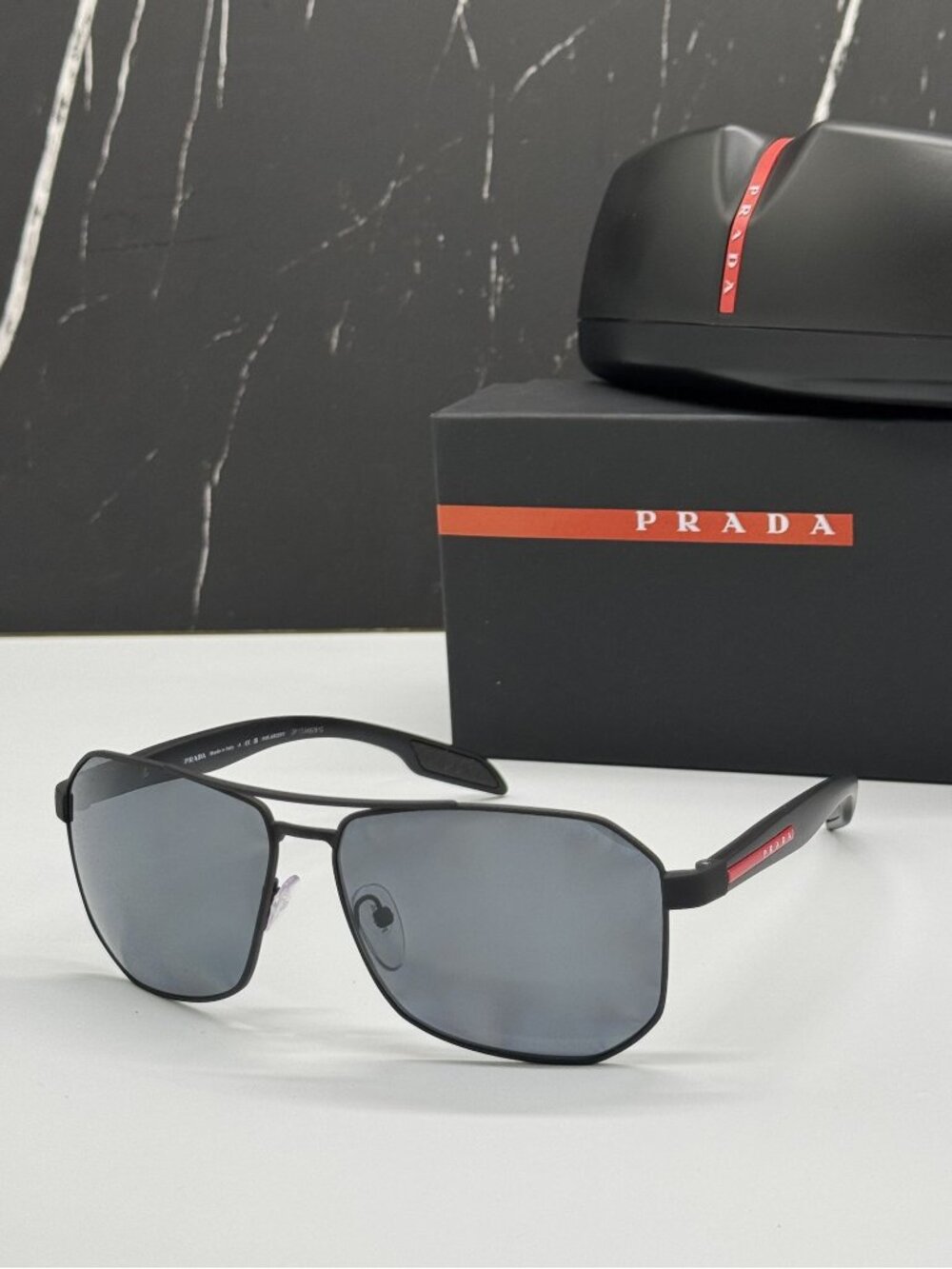 Prada Linea Rossa PS51VS DG05Z1 Men Black Gray Sport Sunglasses Authentic NEW